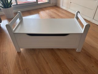 Baúl banco blanco madera