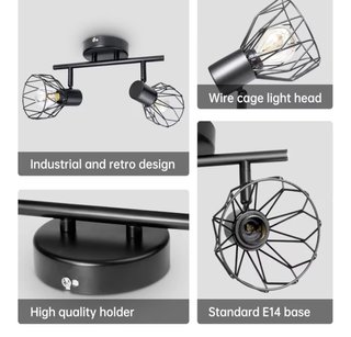 Lampada da soffitto nera