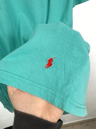 Camiseta Ralph Lauren Polo Logo Bordado Turquesa