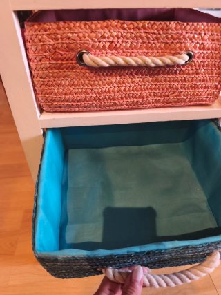 Mueble Cajonera Mimbre y Madera