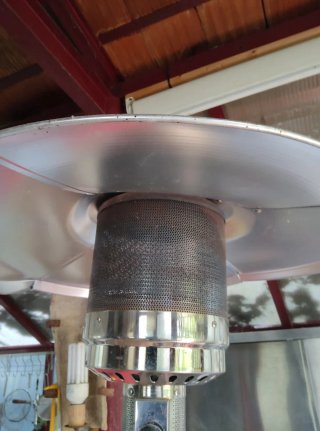 Estufa exterior metal y plástico