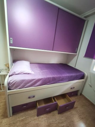 Cama nido con armario y cajones
