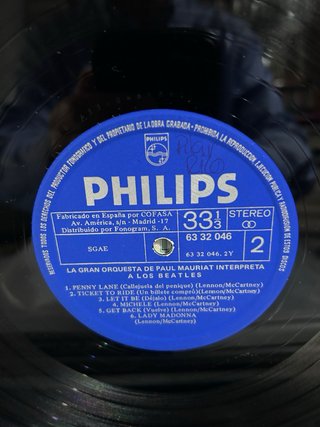 Paul Mauriat interpreta a los Beatles LP