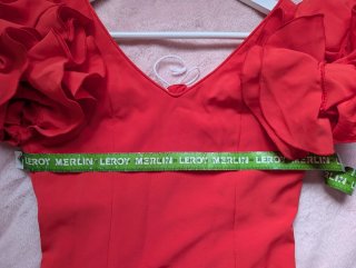 Traje de flamenca rojo con volantes