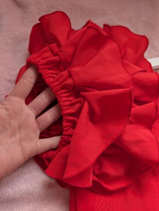 Traje de flamenca rojo con volantes