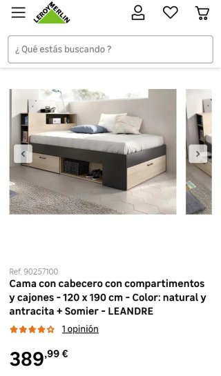 Cama Cabecero con compartimentos y cajones