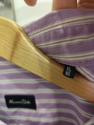 Camisa Massimo Dutti rayas morada hombre