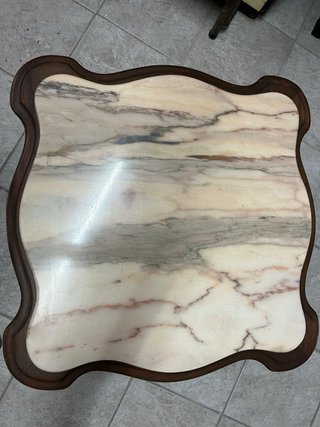 Mesa centro pequeña mármol y madera
