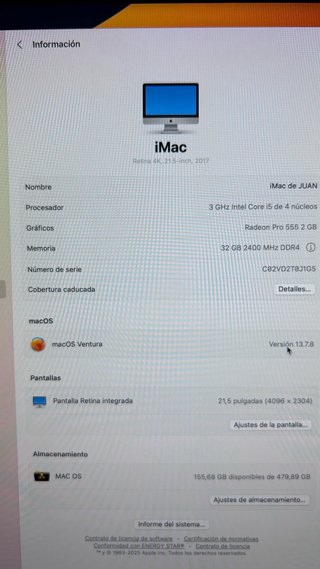 iMac Retina 4K 2017 - 32GB RAM