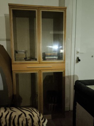 Vitrina de madera y cristal