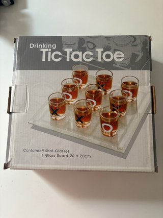 Juego Chupitos Tic Tac Toe Vaso Cristal