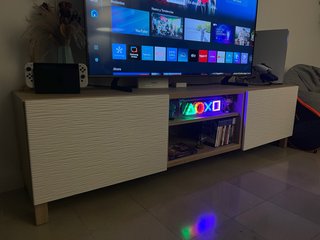 Mueble TV Ikea Madera Blanco y Marrón