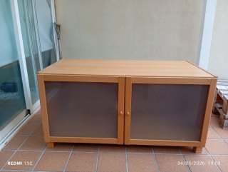 Mueble madera y cristal 2 puertas