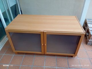 Mueble madera y cristal 2 puertas