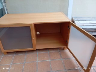 Mueble madera y cristal 2 puertas