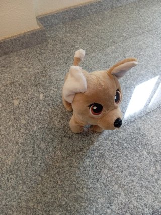 Peluche perro chihuahua con bolso rosa