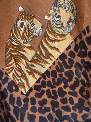 Gran foulard stampa leopardo e tigri