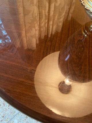 Mesa auxiliar redonda madera y metal