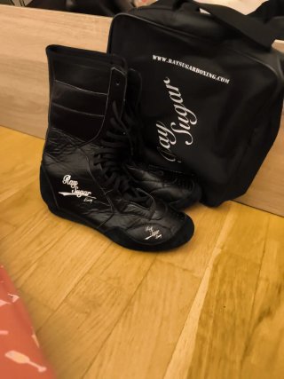 Botas Boxeo Ray Sugar Retro Negras