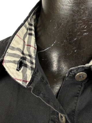 Burberry London Camicia Donna M Nera Check Casual