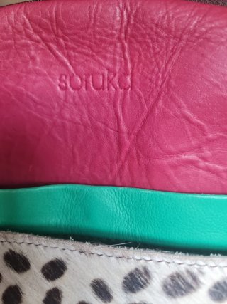 Mochila Soruka Piel Animal Print Rosa Verde