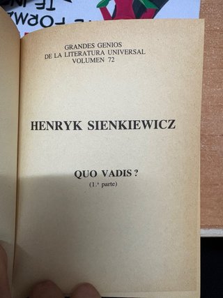 Libros Quo Vadis 2 tomos de Henryck Sienkiewicz