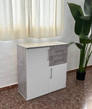 Mueble JOANA 2P 2C Blanco Cemento
