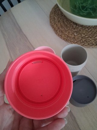 Taza Vaso IKEA Troligtvis Gris y Rosa.