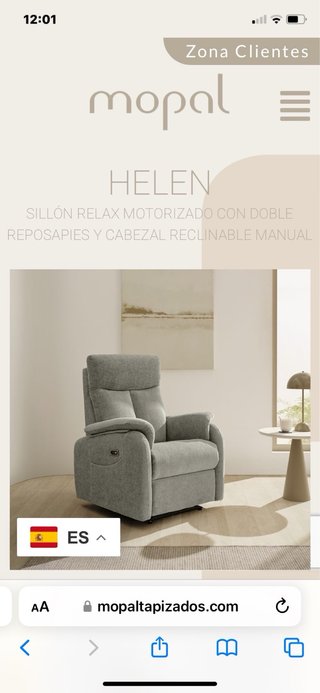 Pareja  de sillones  modelo Helen de  Mopal
