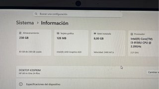 Ordenador HP All-in-One Blanco