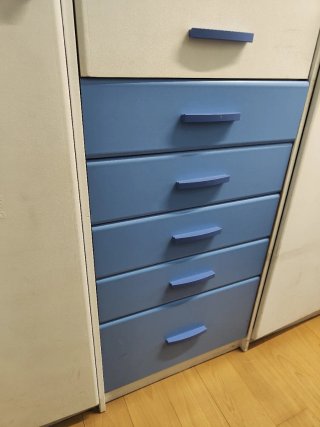 Armario ropero blanco y azul