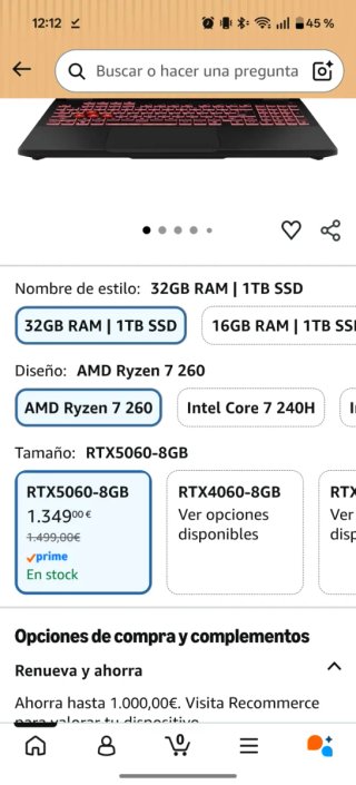 Asus TUF A16 NUEVO precintado + factura + garantía
