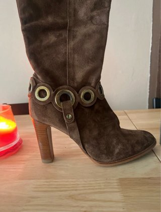Botas altas marrones de ante