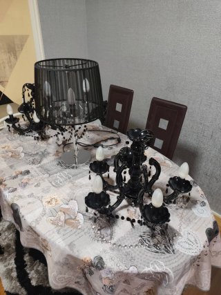 Juego 3 Lámparas y Espejo Negro
