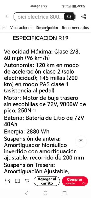 Ebike  Todoterreno 25km h/95 km con recambios