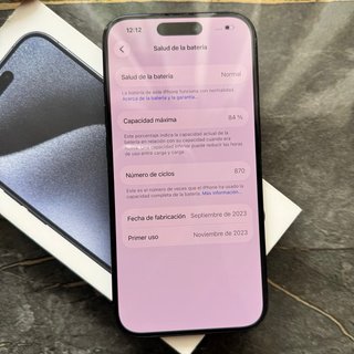 iPhone 15 Pro 128GB Azul Titanio 84% Batería