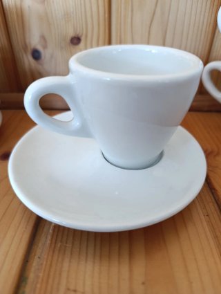 Juego 5 Tazas Café ceramica Blanca