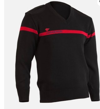 Maglione Arma Carabinieri Nero Rosso taglia L