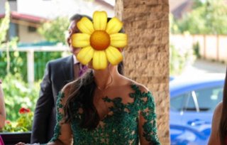 Vestido de fiesta verde