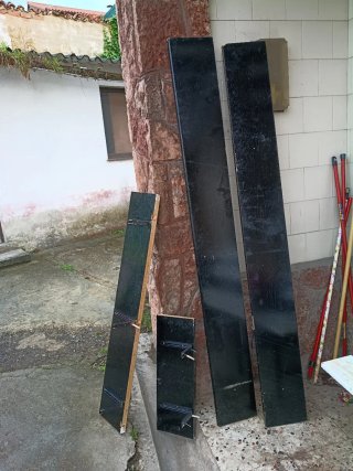 4 baldas de madera negras para colgar
