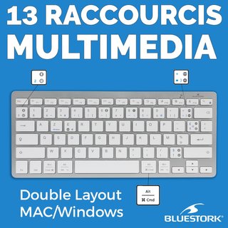 Bluestork teclado compacto inalámbrico azerty