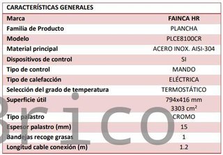 Plancha Eléctrica Cromo Serie 100 - PLCE8100CR