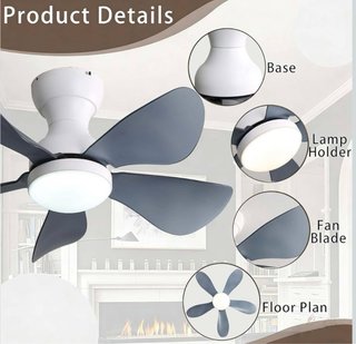Ventilador Techo Luz Ajustable 6 Vel