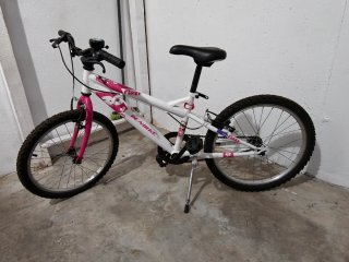 Bicicleta infantil DENBIKE blanca y rosa