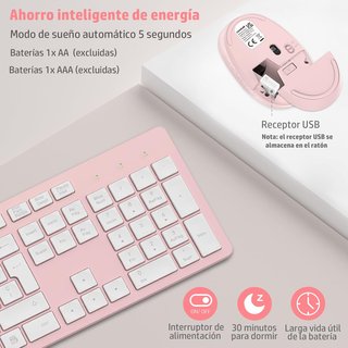 - LeadsaiL teclado y ratón inalámbrico ergonómic