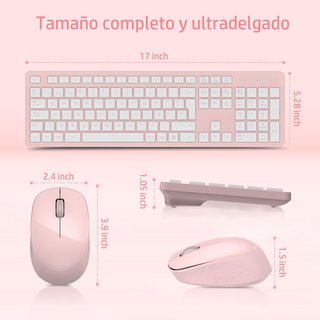 - LeadsaiL teclado y ratón inalámbrico ergonómic