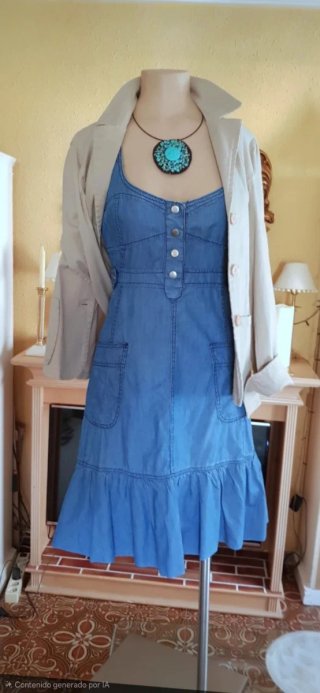 Vestido vaquero HELLO KISS con volantes