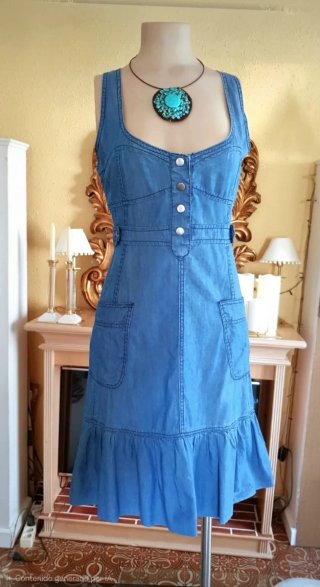 Vestido vaquero HELLO KISS con volantes