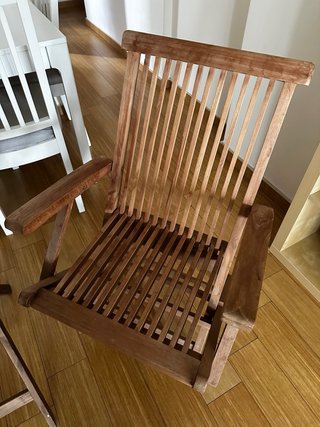 Mesa y 2 Sillas de Madera Teca Plegables