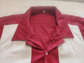 Camisa Rockabilly Rayas Beige y Rojo